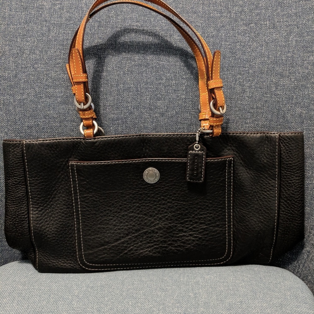 Coach purse black/tan